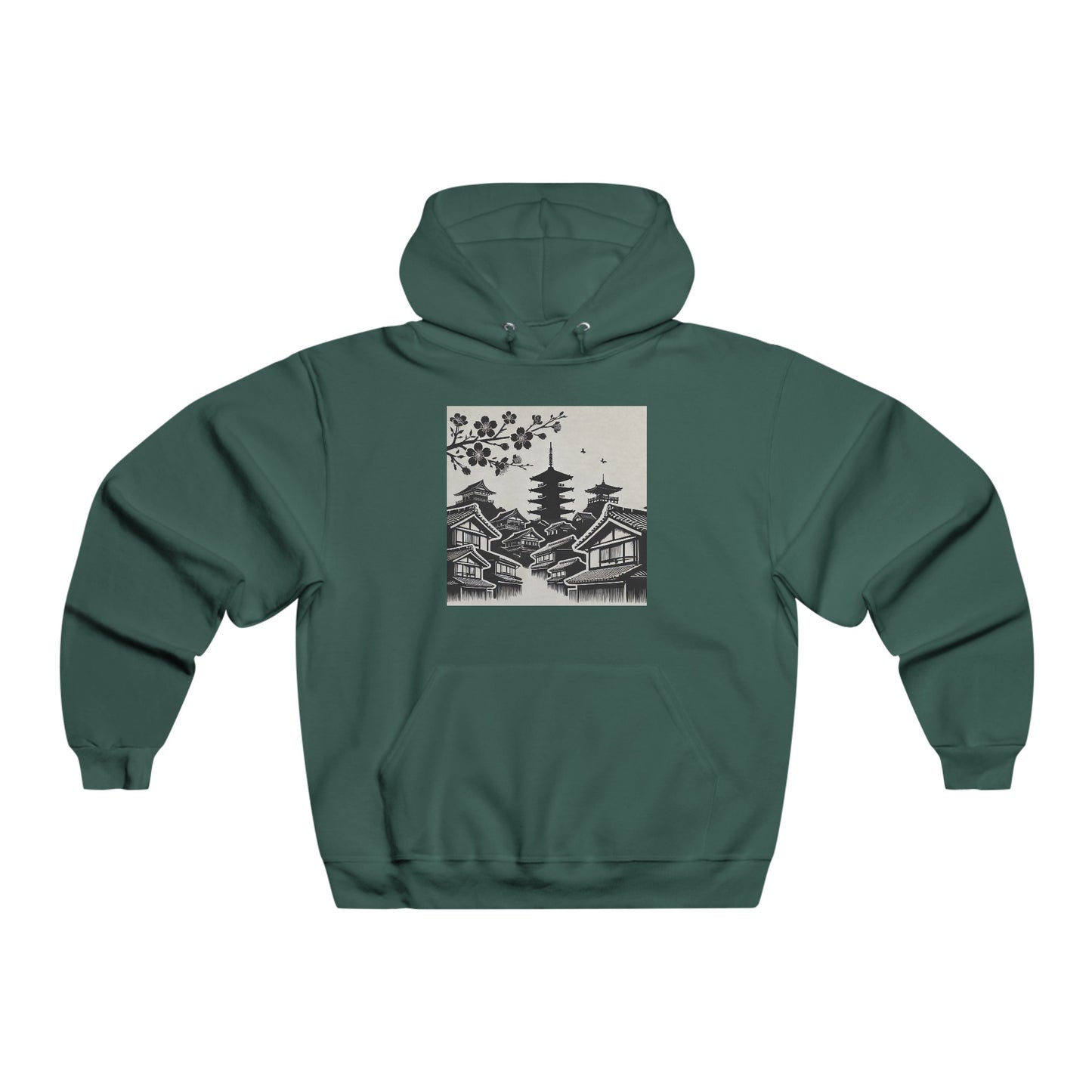 Men's NUBLEND® Hooded Sweatshirt - Japanese Town Silhouette