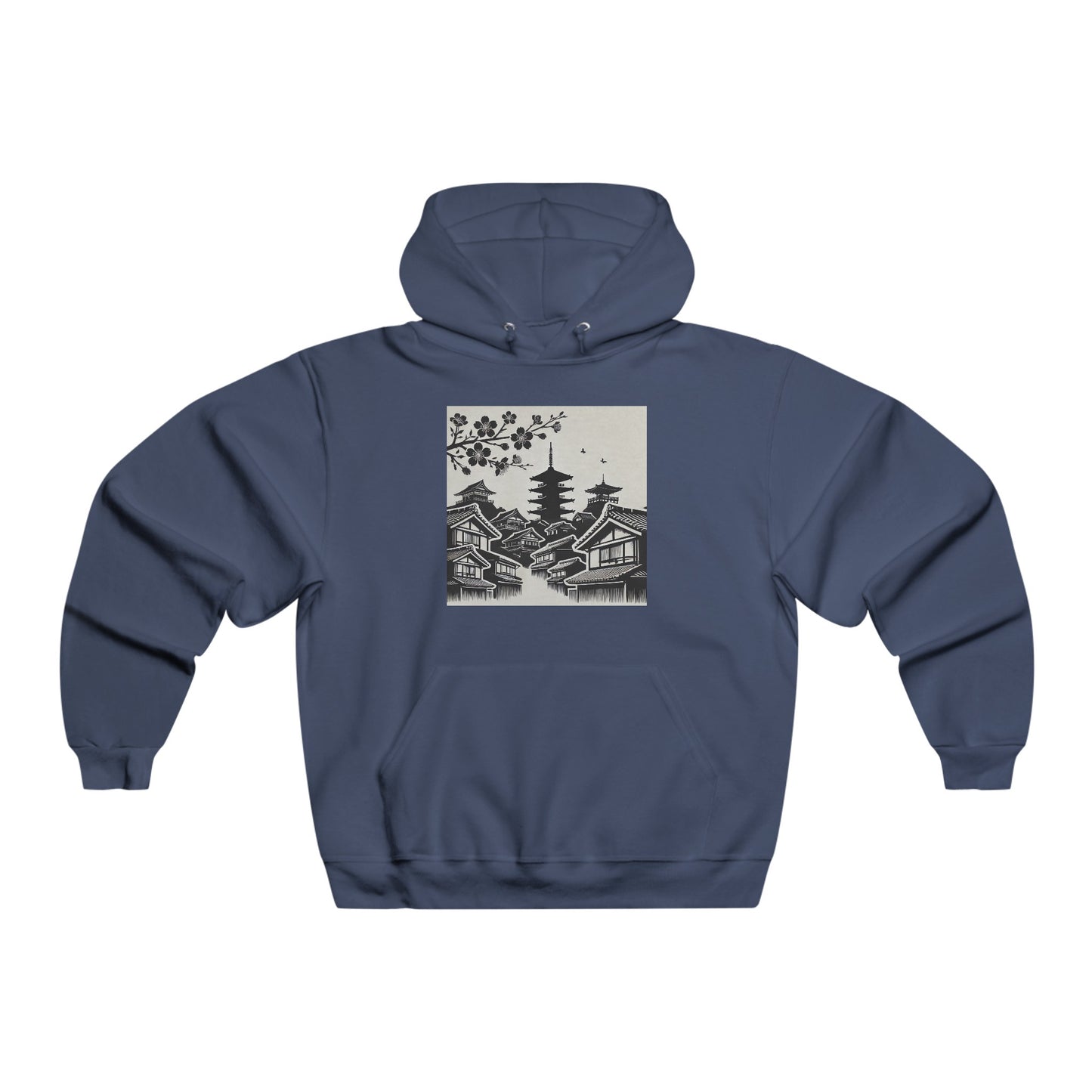 Men's NUBLEND® Hooded Sweatshirt - Japanese Town Silhouette