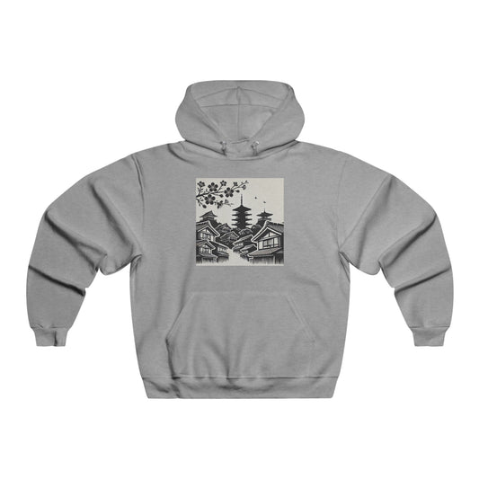 Men's NUBLEND® Hooded Sweatshirt - Japanese Town Silhouette