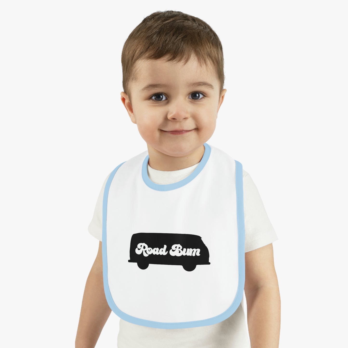 Baby Contrast Trim Jersey Bib - Bus