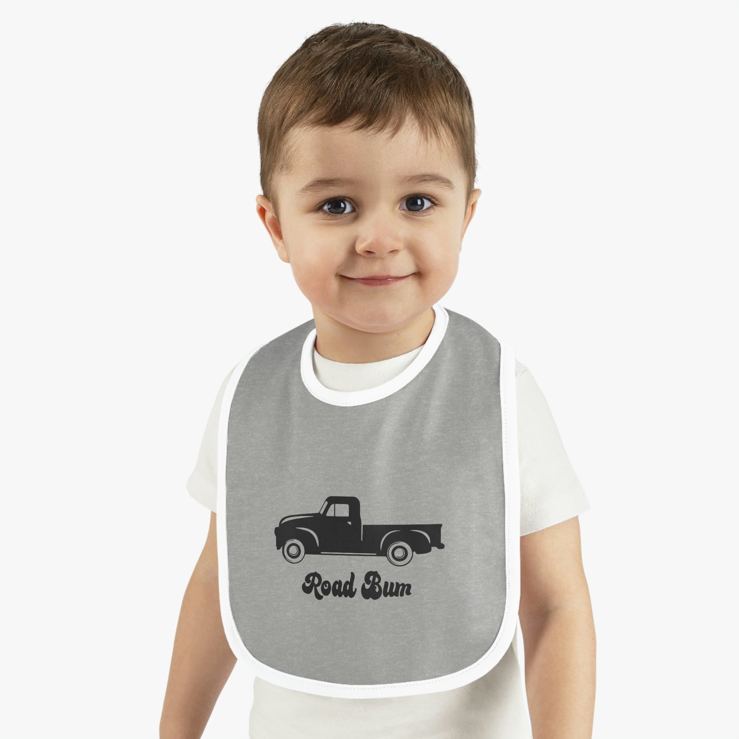 Baby Contrast Trim Jersey Bib - Truck