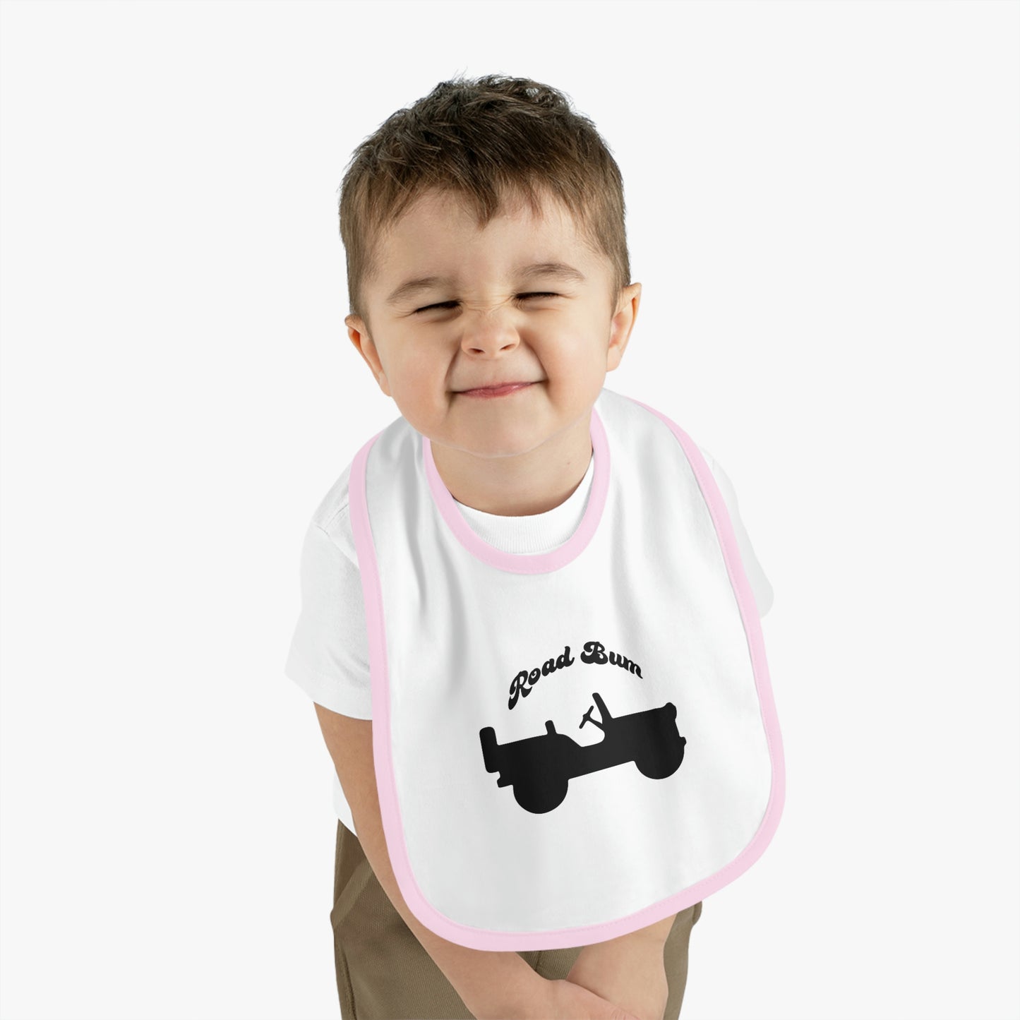 Baby Contrast Trim Jersey Bib - Jeep