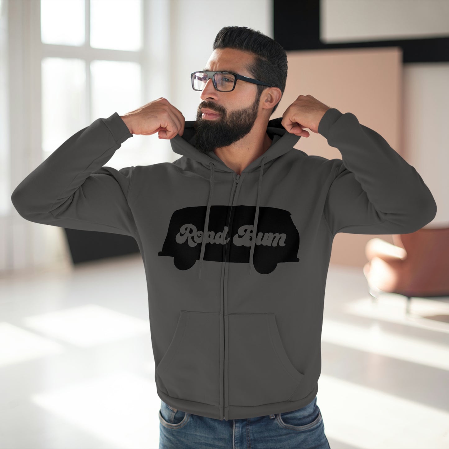 Men's Hooded Zip Sweatshirt - Bus