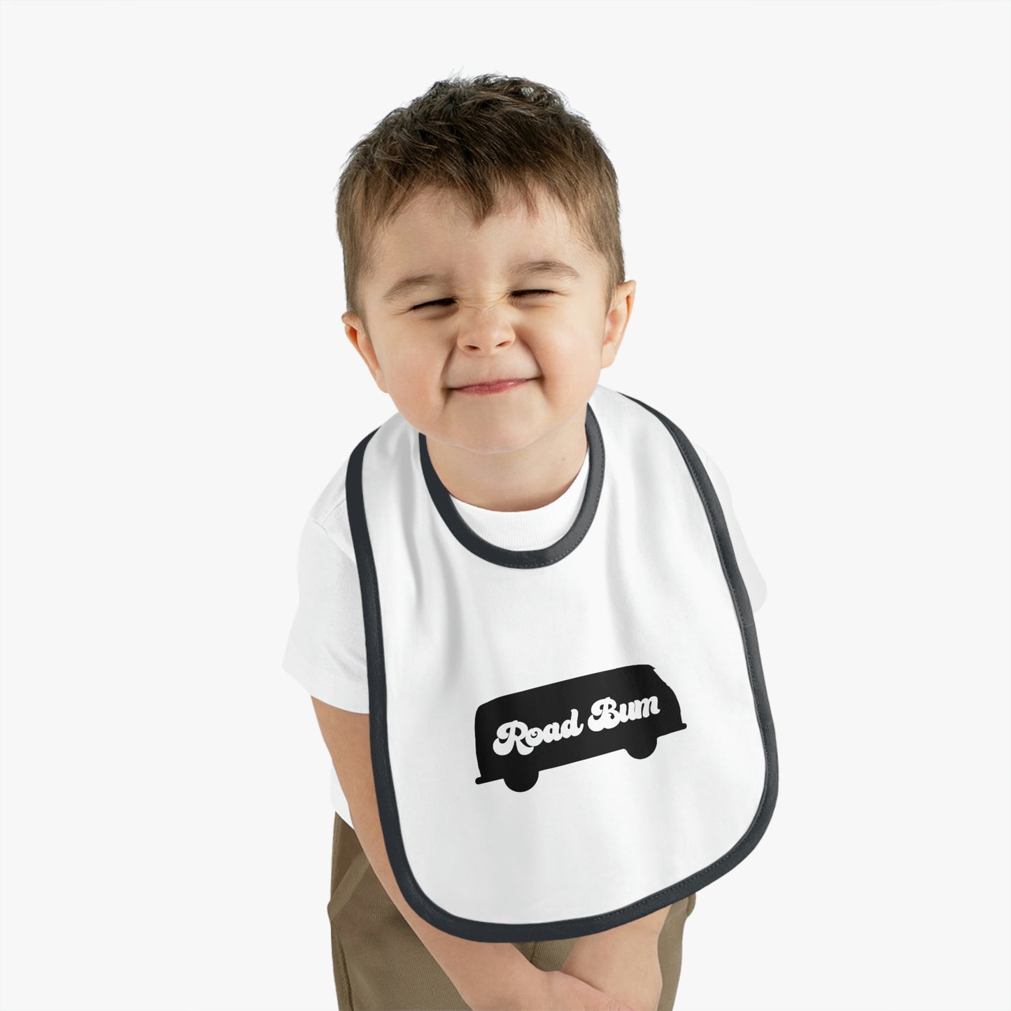 Baby Contrast Trim Jersey Bib - Bus