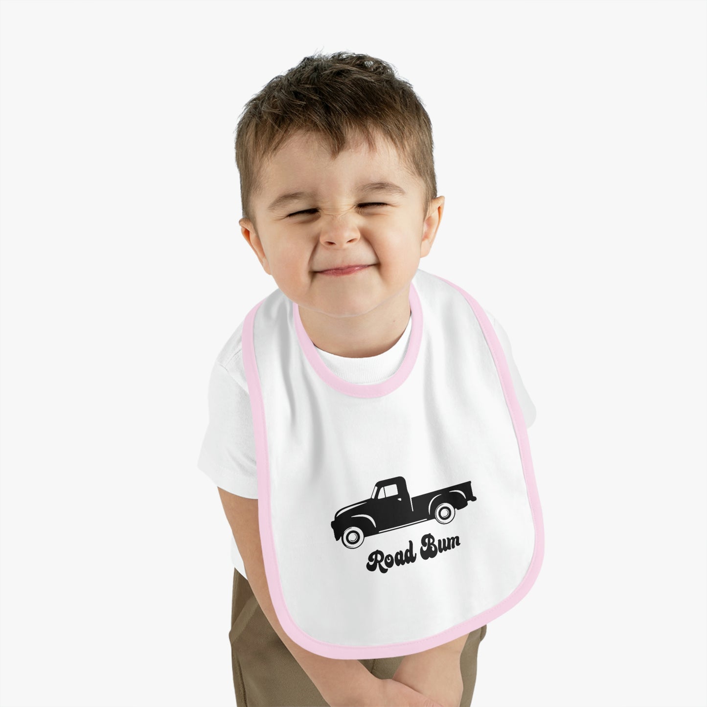 Baby Contrast Trim Jersey Bib - Truck