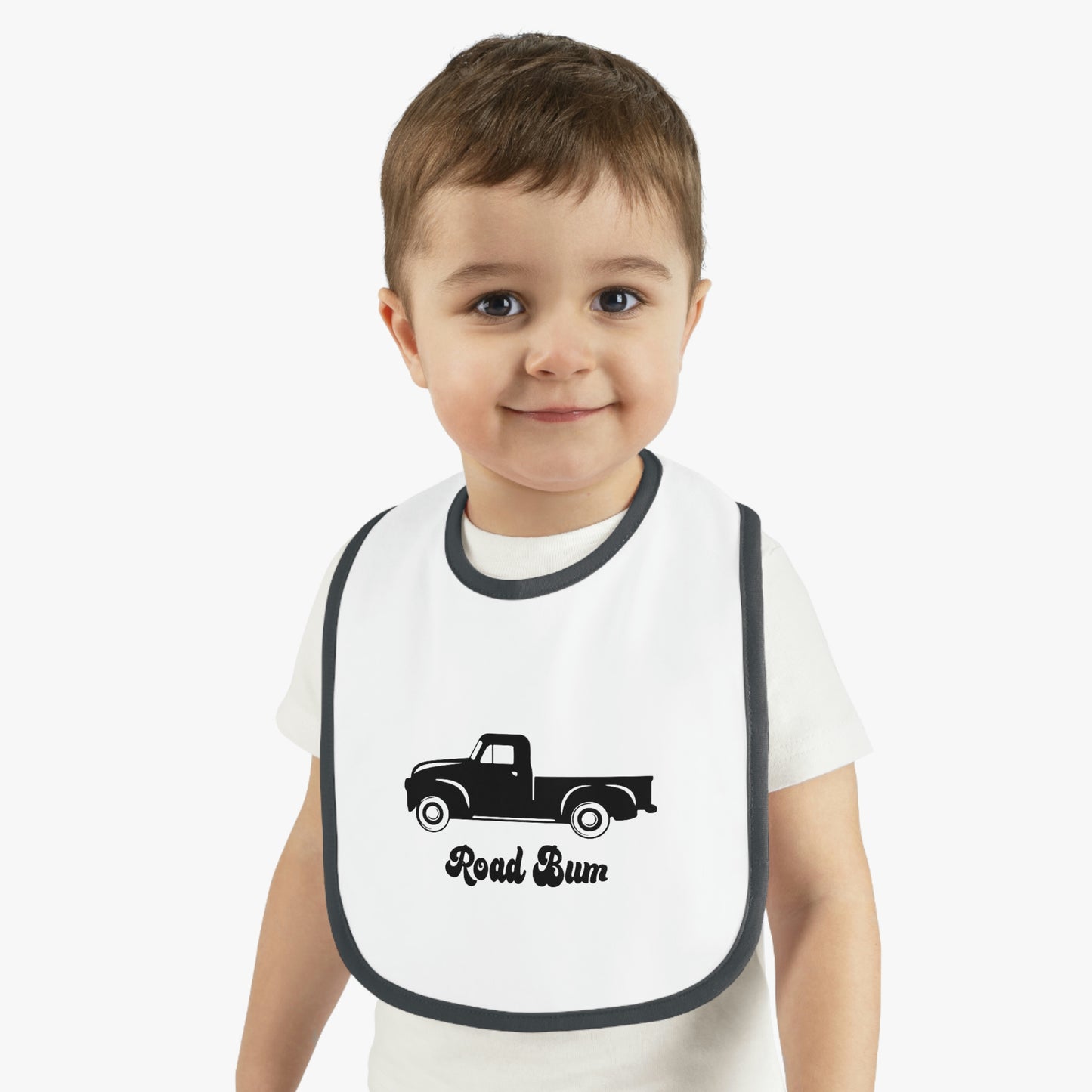 Baby Contrast Trim Jersey Bib - Truck