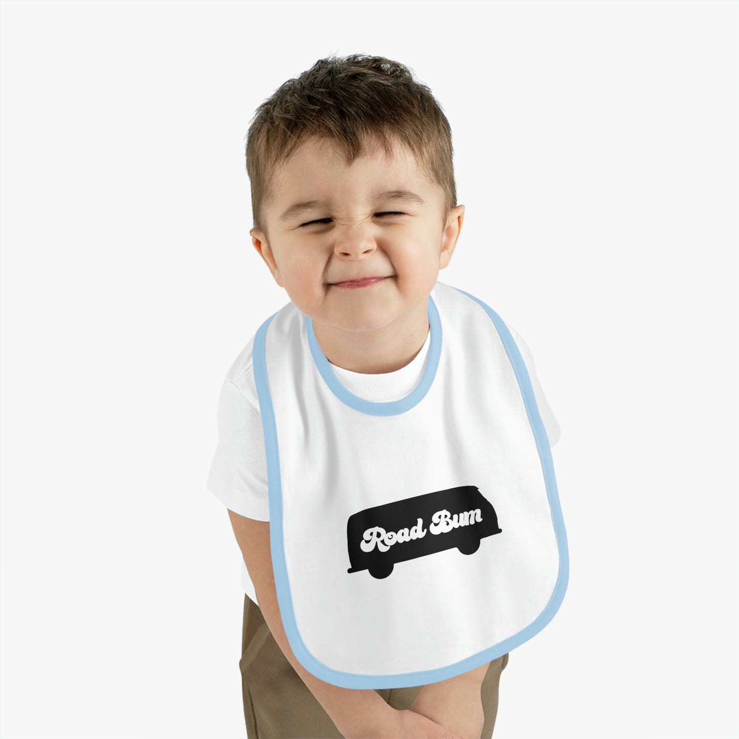 Baby Contrast Trim Jersey Bib - Bus