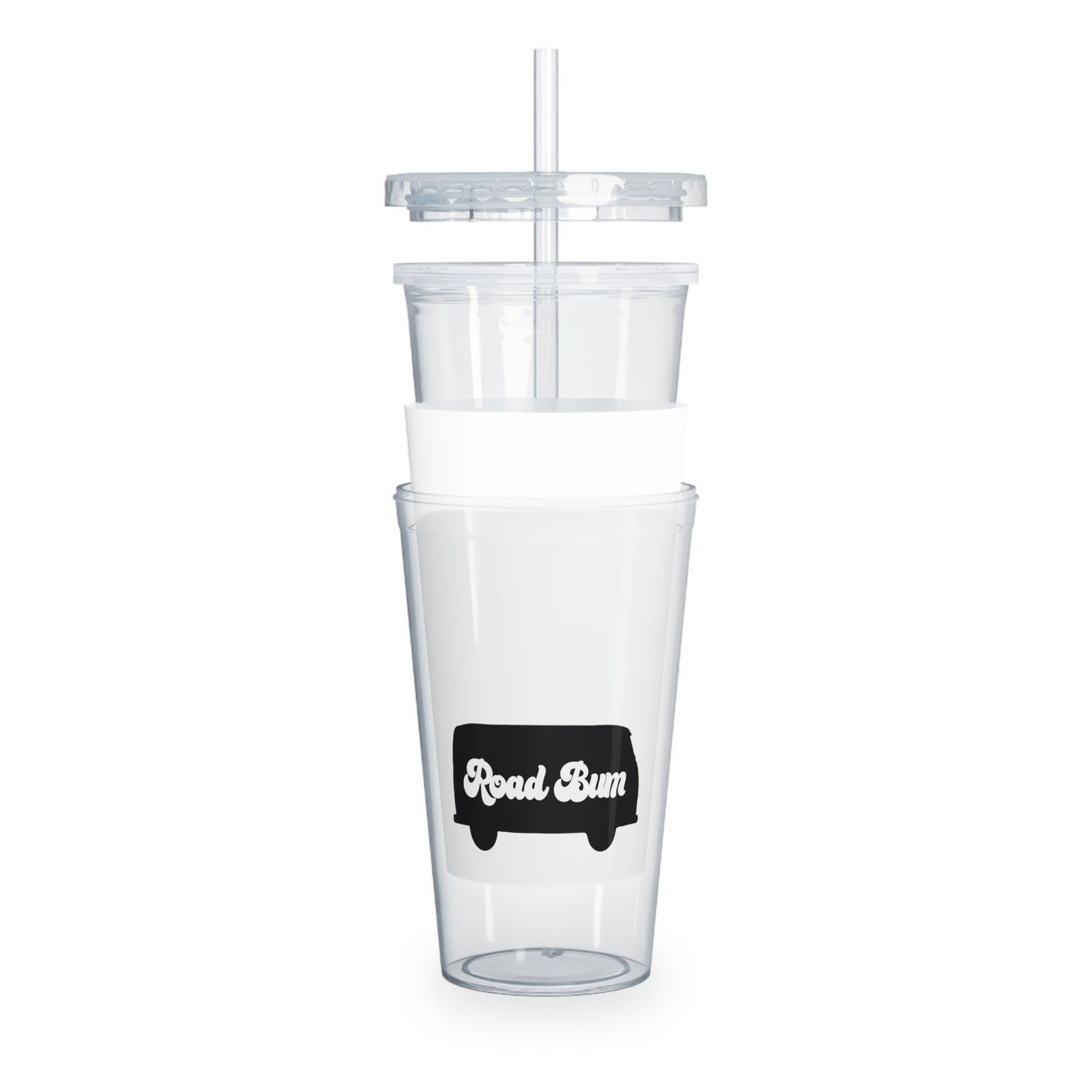 Plastic Tumbler with Straw - Bus