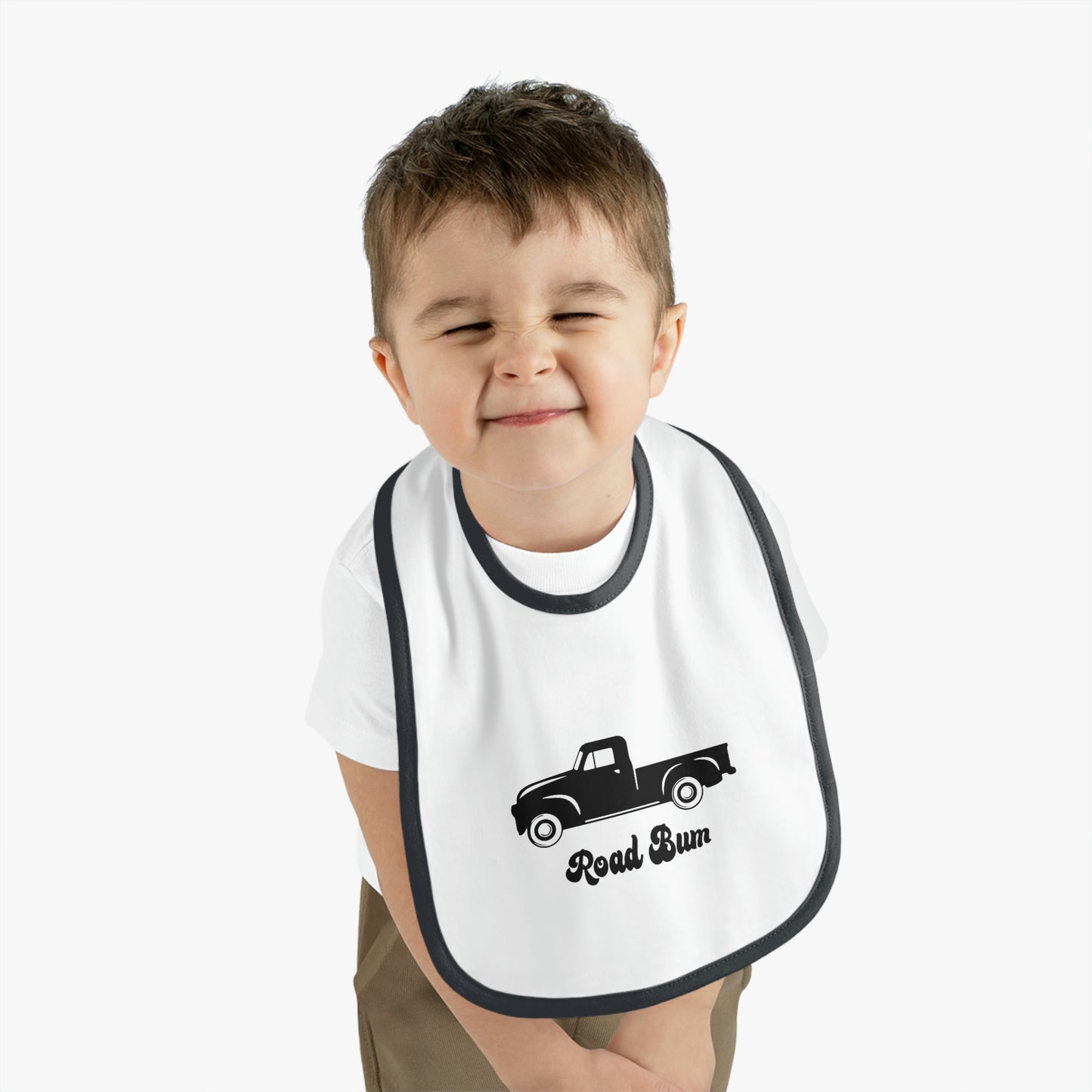 Baby Contrast Trim Jersey Bib - Truck