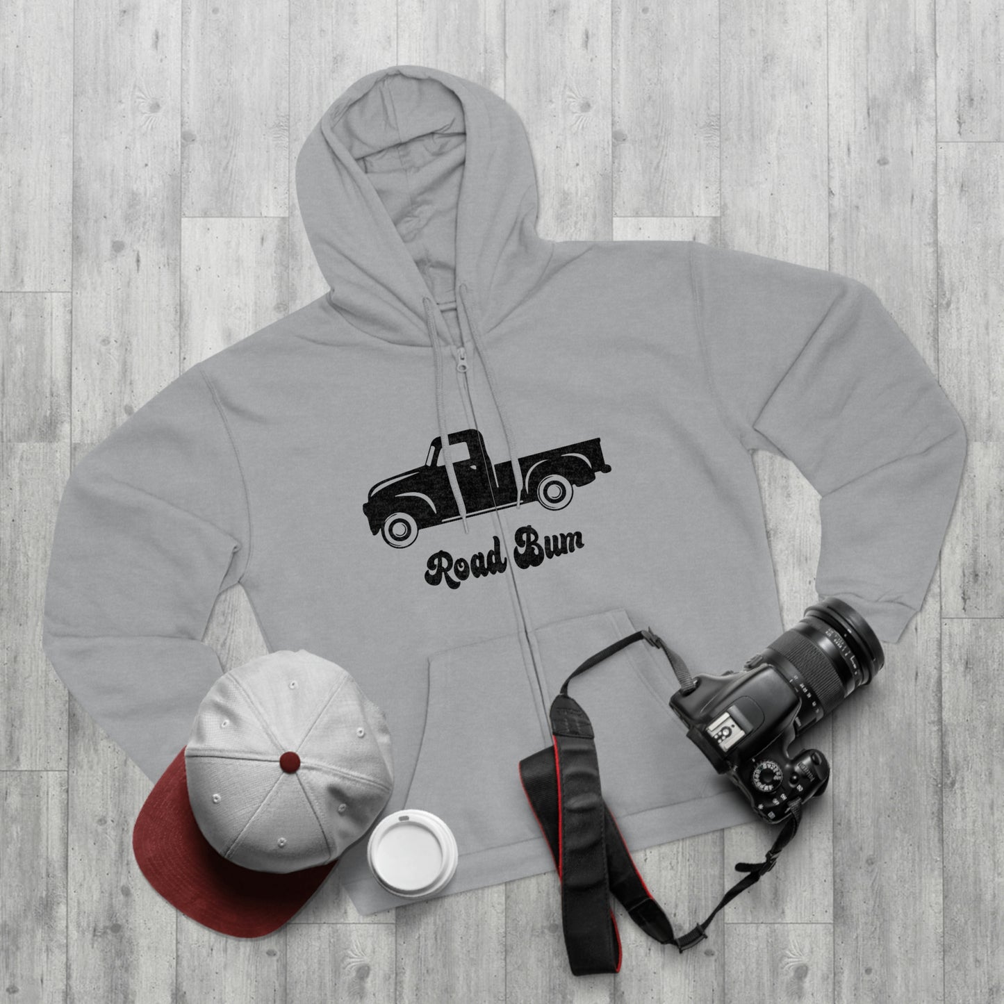 Men's Hooded Zip Sweatshirt - Truck