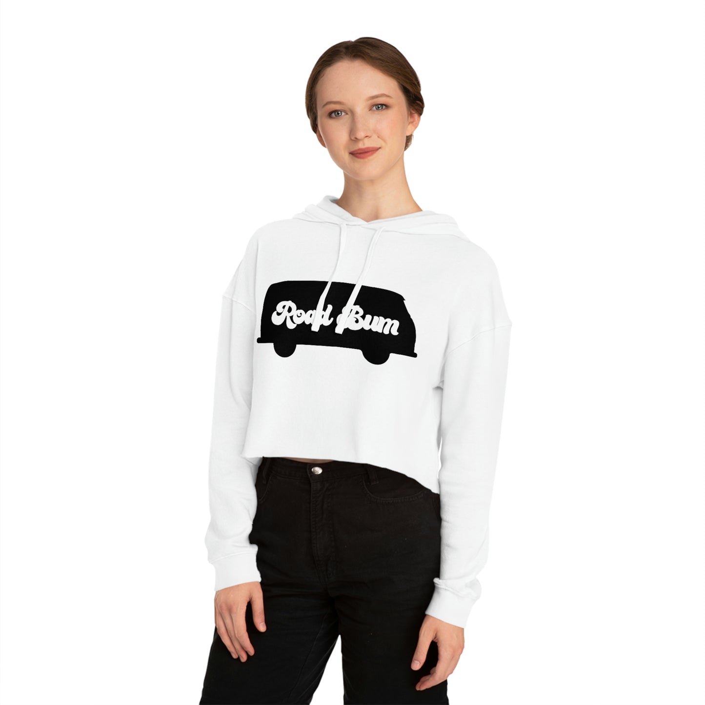 Women’s Cropped Hooded Sweatshirt - Bus