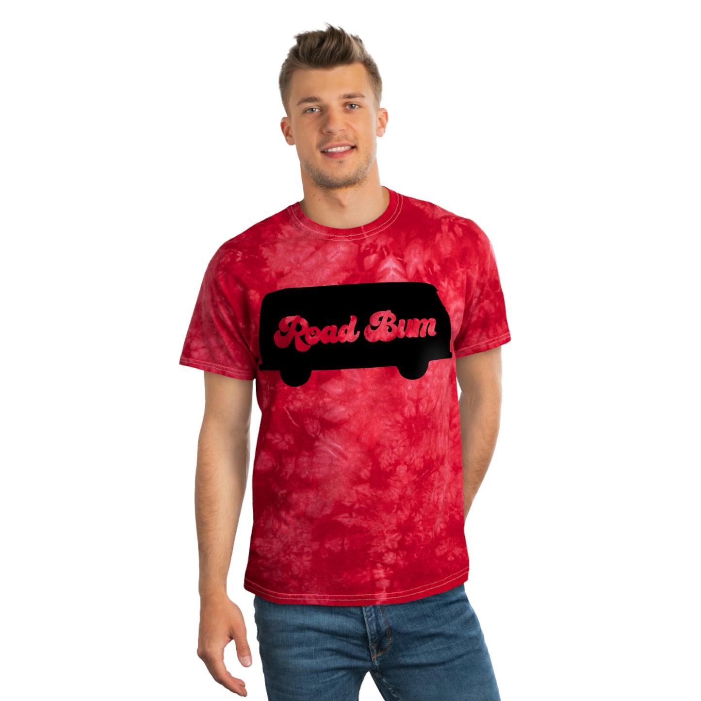 Men's Tie-Dye Tee, Crystal - Bus