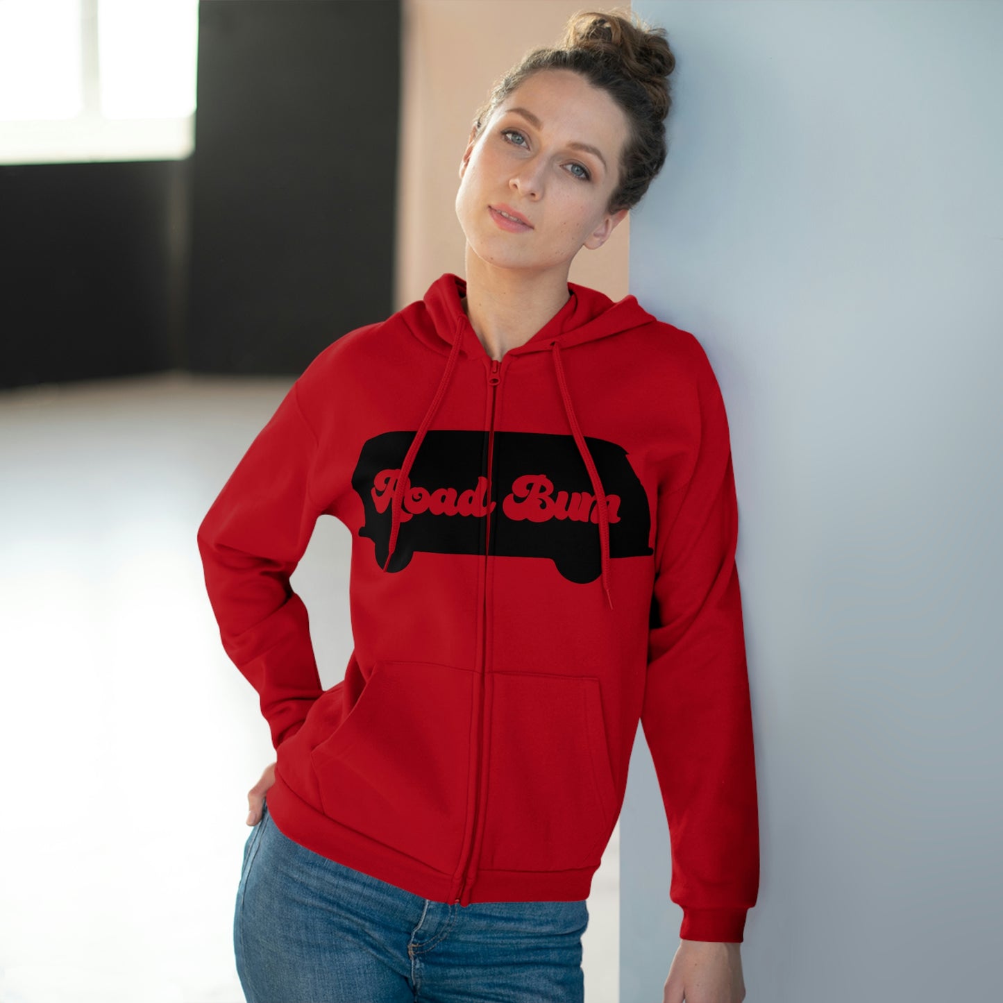 Women's Hooded Zip Sweatshirt - Bus