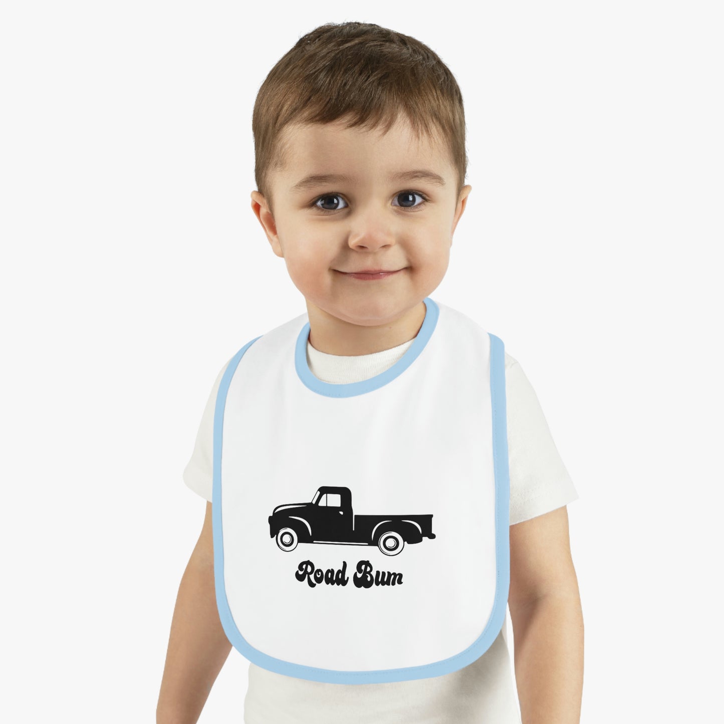 Baby Contrast Trim Jersey Bib - Truck