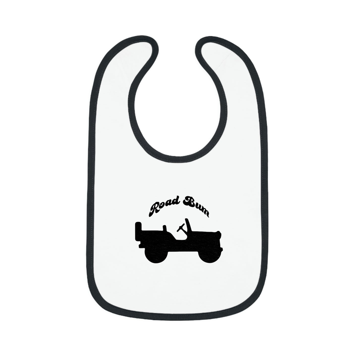 Baby Contrast Trim Jersey Bib - Jeep