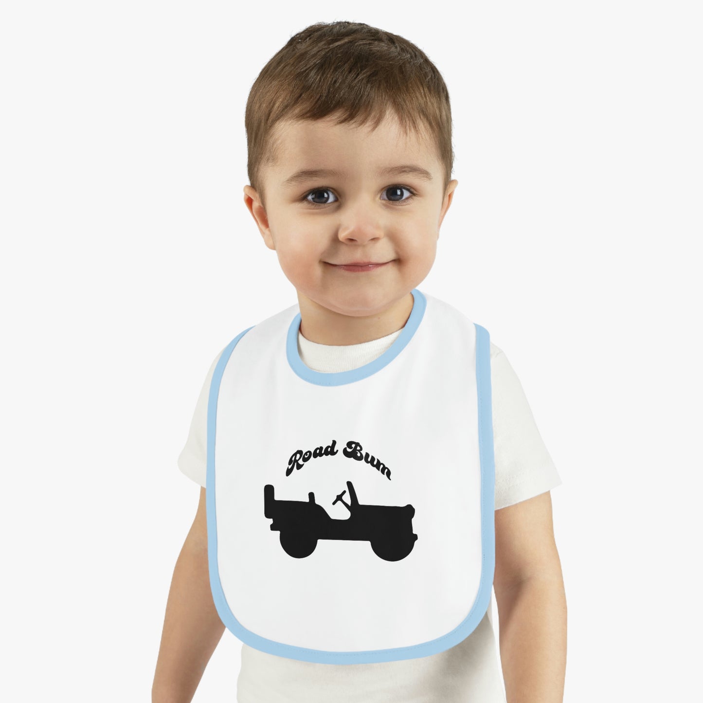 Baby Contrast Trim Jersey Bib - Jeep