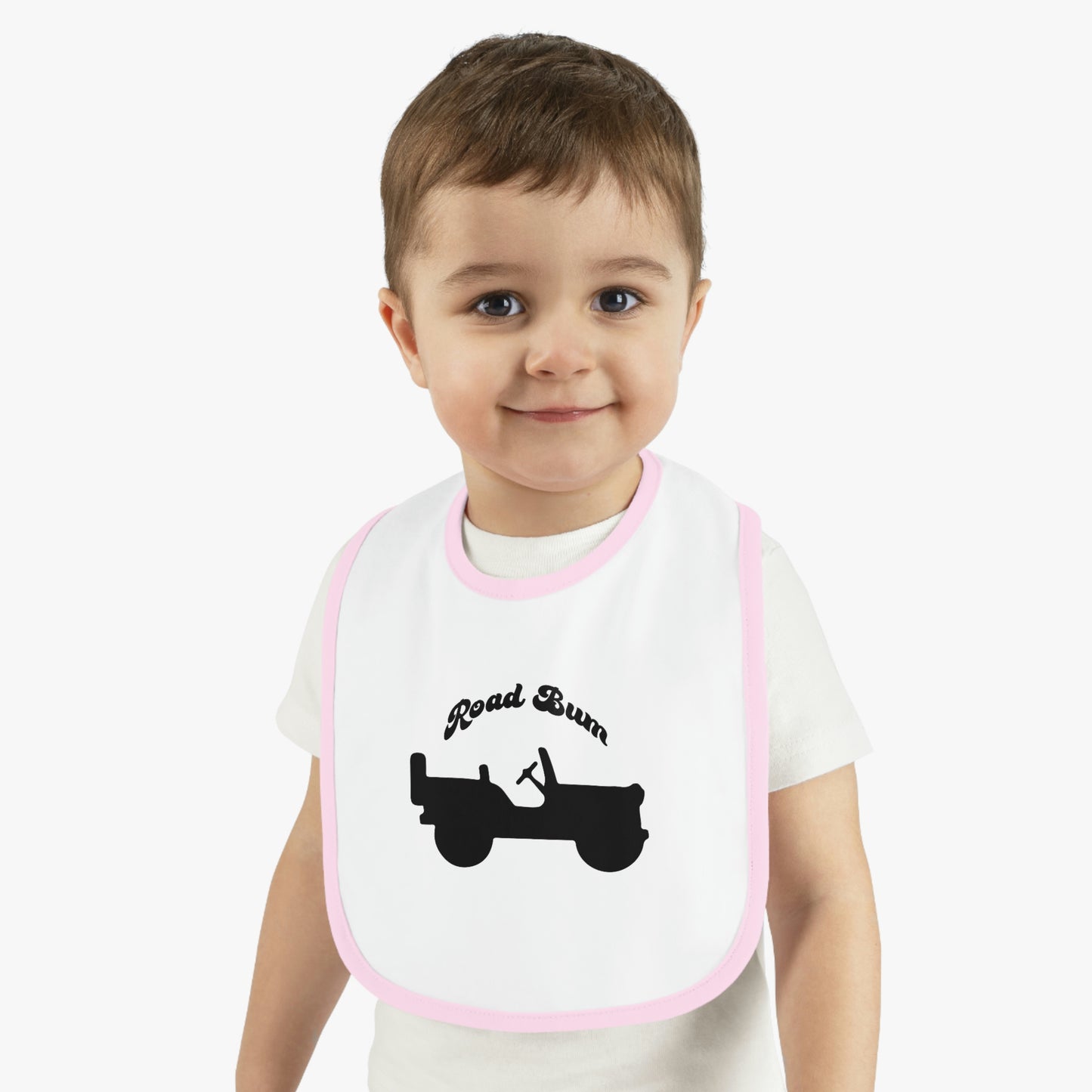 Baby Contrast Trim Jersey Bib - Jeep